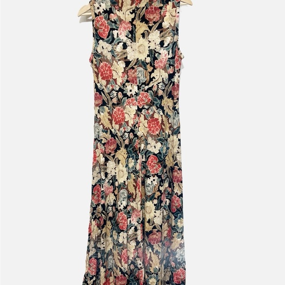 Peruvian‎ Connection Belvedere Romantic Floral Midi Surplice Faux Wrap Dress M - Picture 4 of 10